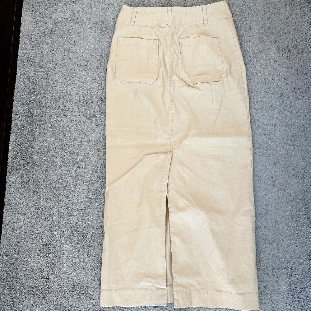 LIKE NEW! Anthropologie Maeve The Colette Tan/Khaki Maxi Skirt Size Small - Picture 2 of 2